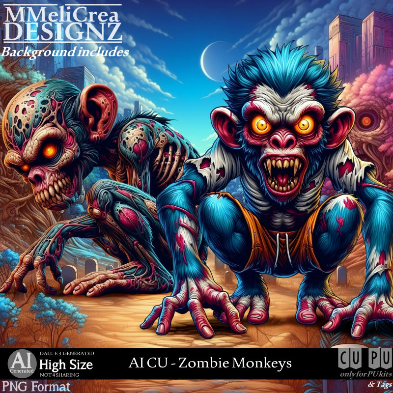 (image for) AI - CU Zombie Monkeys (CU4PU / PNG)